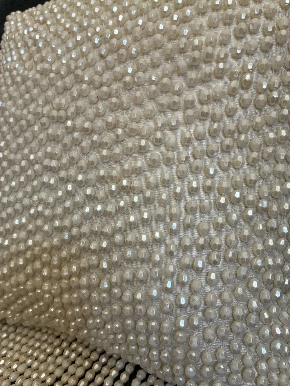 Beaded Pearl Accent Pillow - Ivory 12 x 12
